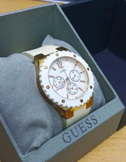 Guess Overdrive Analog White Dial White Rubber Strap Watch for Women - W10614L2