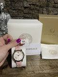 Versace Audrey Quartz White Dial Pink Leather Strap Watch for Women - VELR00119