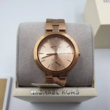 Michael Kors Garner Quartz Rose Gold Dial Rose Gold Steel Strap Watch For Women - MK6409