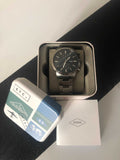 Fossil Townsman Chronograph Black Dial Silver Steel Strap Watch for Men - FS5349