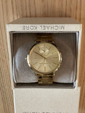 Michael Kors Jaryn Analog Quartz Gold Dial Gold Steel Strap Watch For Women - MK3500