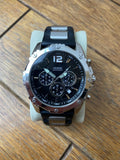 Guess Intrepid Chronograph Black Dial Two Tone Steel Strap Watch for Men - W0167G1