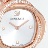 Swarovski Crystal Flower Silver Dial Rose Gold Steel Strap Watch for Women - 5547626