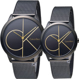 Calvin Klein Minimal Black Dial Black Mesh Bracelet Watch for Women - K3M224X1