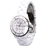 Chanel J12 Diamonds Ceramic White Dial White Steel Strap Watch for Women - J12 H1628