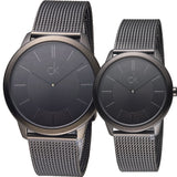 Calvin Klein Minimal Black Dial Black Mesh Bracelet Watch for Men - K3M224B1