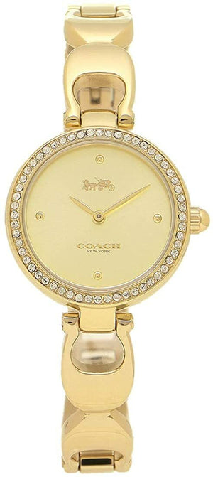 Coach Park Diamonds Silver Dial Gold Steel Strap Watch for Women - 14503171