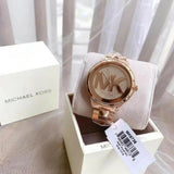 Michael Kors Runway Mercer Quartz Rose Gold Dial Rose Gold Steel Strap Watch For Women - MK6736