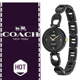 Coach Park Black Swarovski Dial Black Steel Strap Watch for Women - 14503564