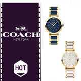 Coach Sport Ceramic Blue Dial Two Tone Steel Strap Watch for Women - 14502462