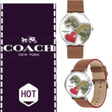 Coach Perry White Dial Brown Leather Strap Watch for Women - 14503514