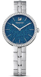 Swarovski Cosmopolitan Blue Dial Silver Steel Strap Watch for Women - 5517790