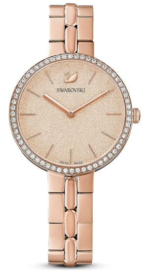 Swarovski Cosmopolitan Diamond Powder Gold Dial Rose Gold Steel Strap Watch for Women - 5517800