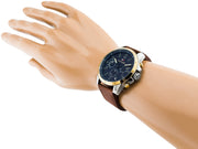 Tommy Hilfiger Decker Blue Dial Brown Leather Strap Watch for Men - 1791561