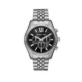 Michael Kors Runway Chronograph Black Dial Silver Steel Strap Watch For Women - MK5708