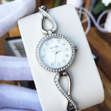 Bulova Crystals Quartz Mother of Pearl Dial Silver Steel Strap Watch for Women - 96X129