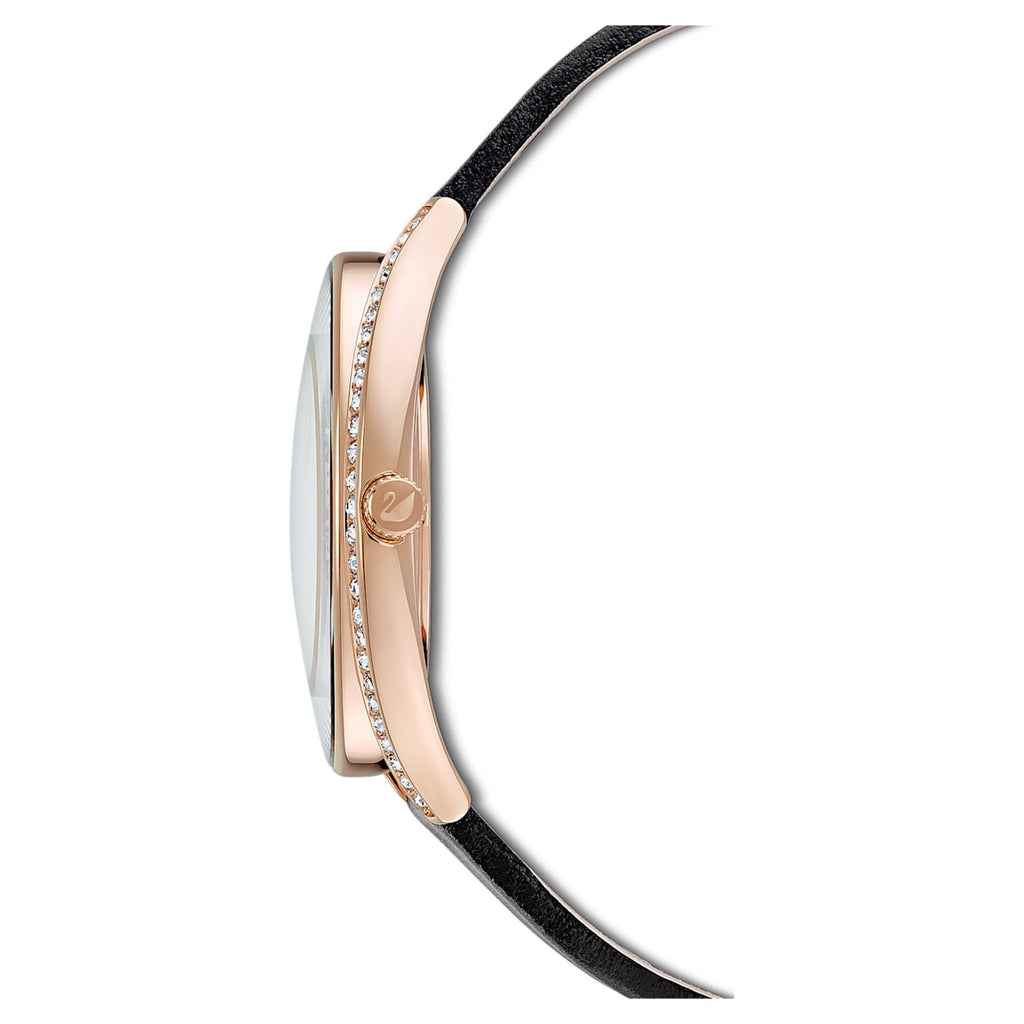 Crystalline Aura watch, Swiss Made, Metal bracelet, Rose gold tone, Rose  gold-tone finish