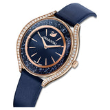 Swarovski Crystalline Aura Blue Dial Blue Leather Strap Watch for Women - 5519447