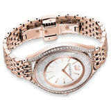 Swarovski Crystalline Aura Silver Dial Rose Gold Steel Strap Watch for Women - 5519459