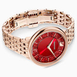 Swarovski Crystalline Chic Red Dial Rose Gold Steel Strap Watch for Women - 5547608