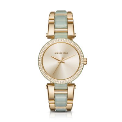Michael Kors Delray Rose Gold Dial Two Tone Steel Strap Watch for Women - MK4317