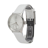 Calvin Klein Accent Silver Dial White Leather Strap Watch for Women - K2Y231K6