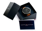 Tommy Hilfiger Gavin Chronograph Quartz Black Dial Brown Leather Strap Watch for Men - 1791470