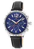 Tommy Hilfiger Gavin Blue Dial Blue Leather Strap Watch for Men - 1791468