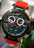 Tissot T Race Chronograph Black Dial Red Rubber Strap Watch for Men - T048.417.27.057.01