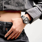 D1 Milano Square Silver Dial Silver Steel Strap Watch for Men - D1-SQBJ01