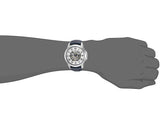 Fossil Grant Automatic Skeleton Silver Dial Blue Leather Strap Watch for Men - ME3111