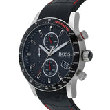 Hugo Boss Rafale Chronograph Black Dial Black Leather Strap Watch For Men - 1513390