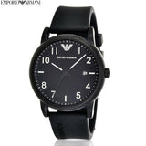 Emporio Armani Luigi Quartz Black Dial Black Silicon Strap Watch For Men - AR11071