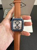 Fossil Inscription Multifunction Silver Dial Brown Leather Strap Watch for Men - BQ2658