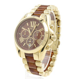 Michael Kors Bradshaw Chronograph Burgundy Dial Two Tone Steel Strap For Women - MK6269