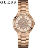 Guess Madison Diamonds White Dial Rose Gold Steel Strap Watch for Women - W0637L3