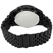 Michael Kors Lexington Chronograph Crystals Silver Dial Black Steel Strap Watch for Men - MK8605
