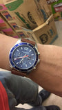 Coach Sullivan Sport Blue Dial Brown Leather Strap Watch for Men - 14606038