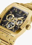 Guess Phoenix Multi Function Black Dial Gold Steel Strap Watch for Men - GW0456G1