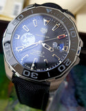 Jam Tangan Tag Heuer Aquaracer Calibre 5 Moon Black Dial Black Nylon Strap untuk Pria - WAY201J.FC6370