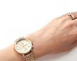 Fossil Boyfriend Chronograph Gold Dial Gold Steel Strap Watch for Women - ES2197