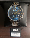 Hugo Boss Associate Chronograph Blue Dial Two Tone Steel Strap Watch for Men - 1513976