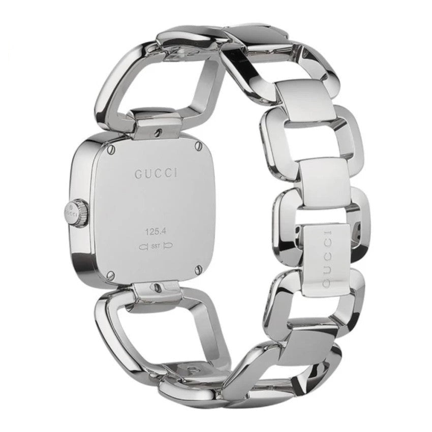 Gucci G Brown Square Brown Dial Silver Steel Strap Watch For  display picture 1