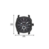 Fossil Machine Chronograph Black Dial Black Steel Strap Watch for Men - FS4552