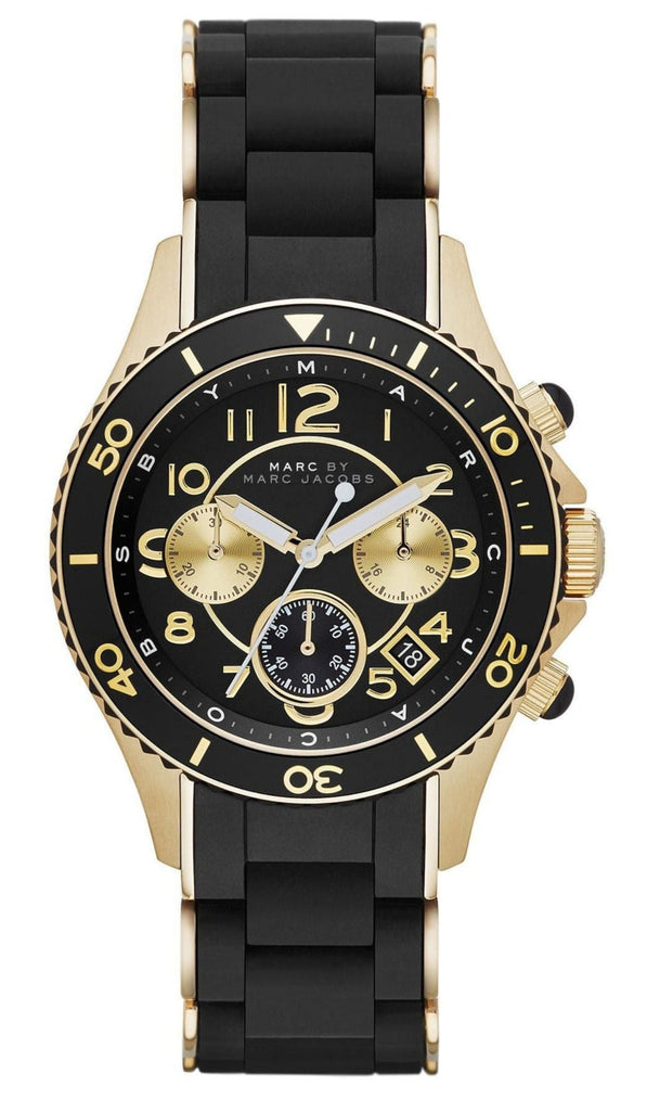 Marc Jacobs Rock Chronograph Black Dial Black Silicone Strap  display picture 1