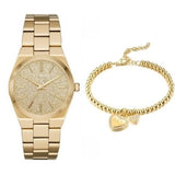 Michael Kors Channing Quartz Gold Dial Gold Steel Strap Watch For Women - MK6623