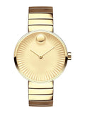 Movado Edge Gold Dial Gold Steel Strap Watch for Women - 3680014