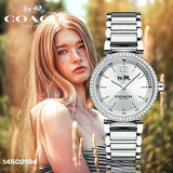 Coach Sports Crystals Silver Dial Silver Steel Strap Watch for Women - 14502194