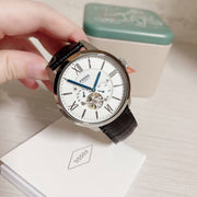 Fossil Townsman Automatic Chronograph White Dial Blue Leather Strap Watch for Men - ME3167