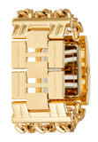 Guess MOD Heavy Metal Diamonds Gold Dial Gold Steel Strap Watch for Women - W0072L1